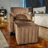 Brown reclining living room chair for ultimate relaxation. Comfortable recliner perfect for watching TV or reading.